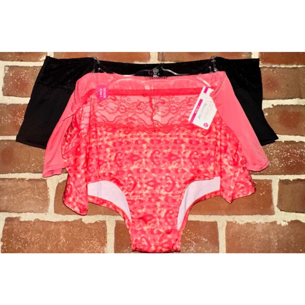 Curve Necessities Lace Boyshort Pink Paisley Womens Plus Fit 3X NEW